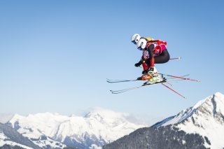 Image d'illustration - Des spécialistes de skicross en action lors des JOJ Lausanne 2020